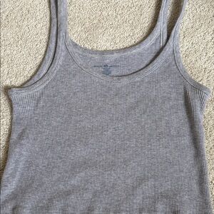 Brandy Melville Cropped Grey Ribbed Tank Top, OS